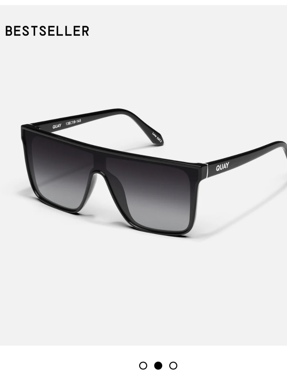 Quay Nightfall Oversized Black Sunglasses shades black blue gold - Picture 1 of 4